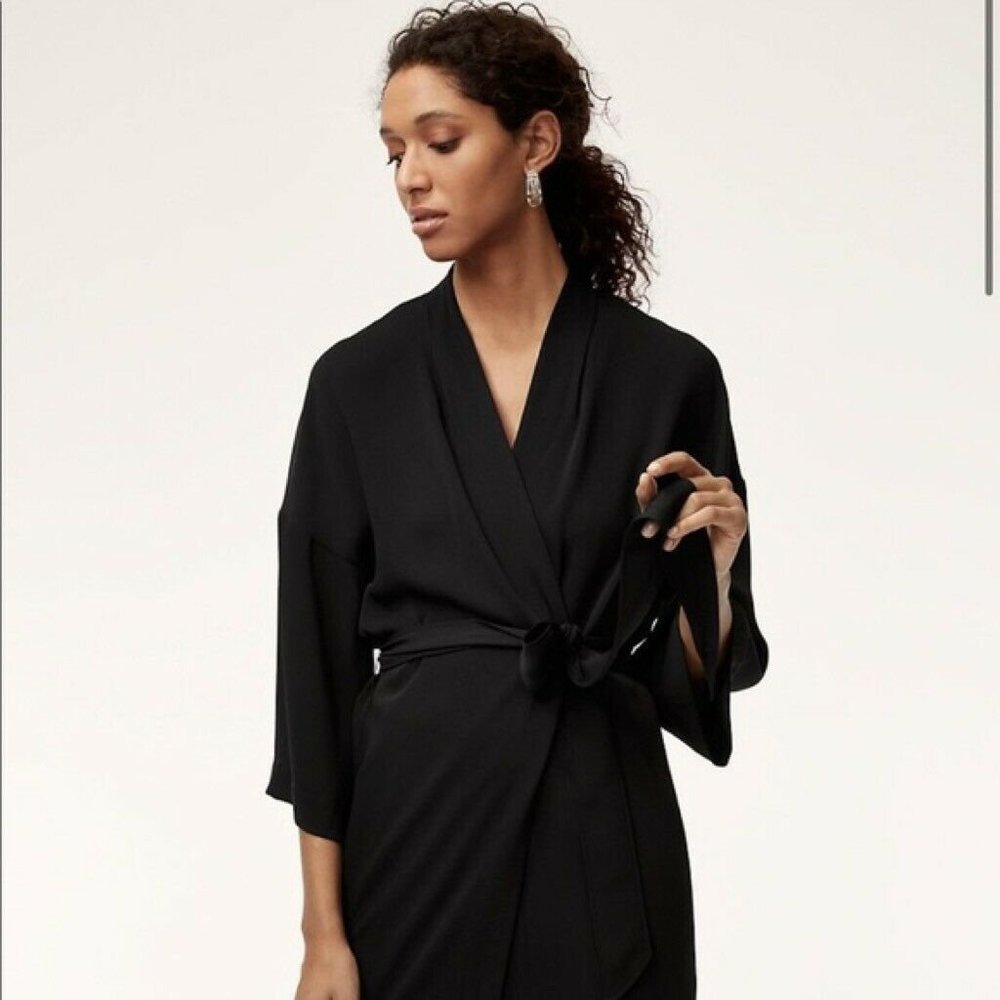 Aritzia Wilfred Jovano Long Robe Duster Jacket 2XS